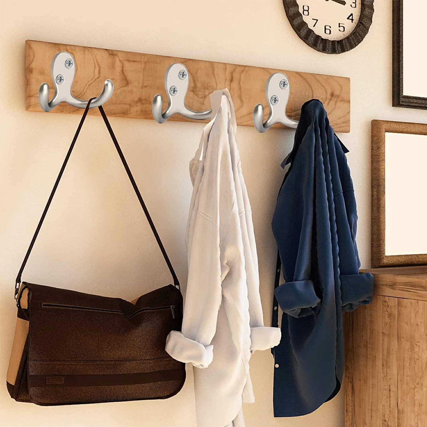 Promotion! De 10 Crochets Muraux Robustes À Double Broche Avec 20 Vis