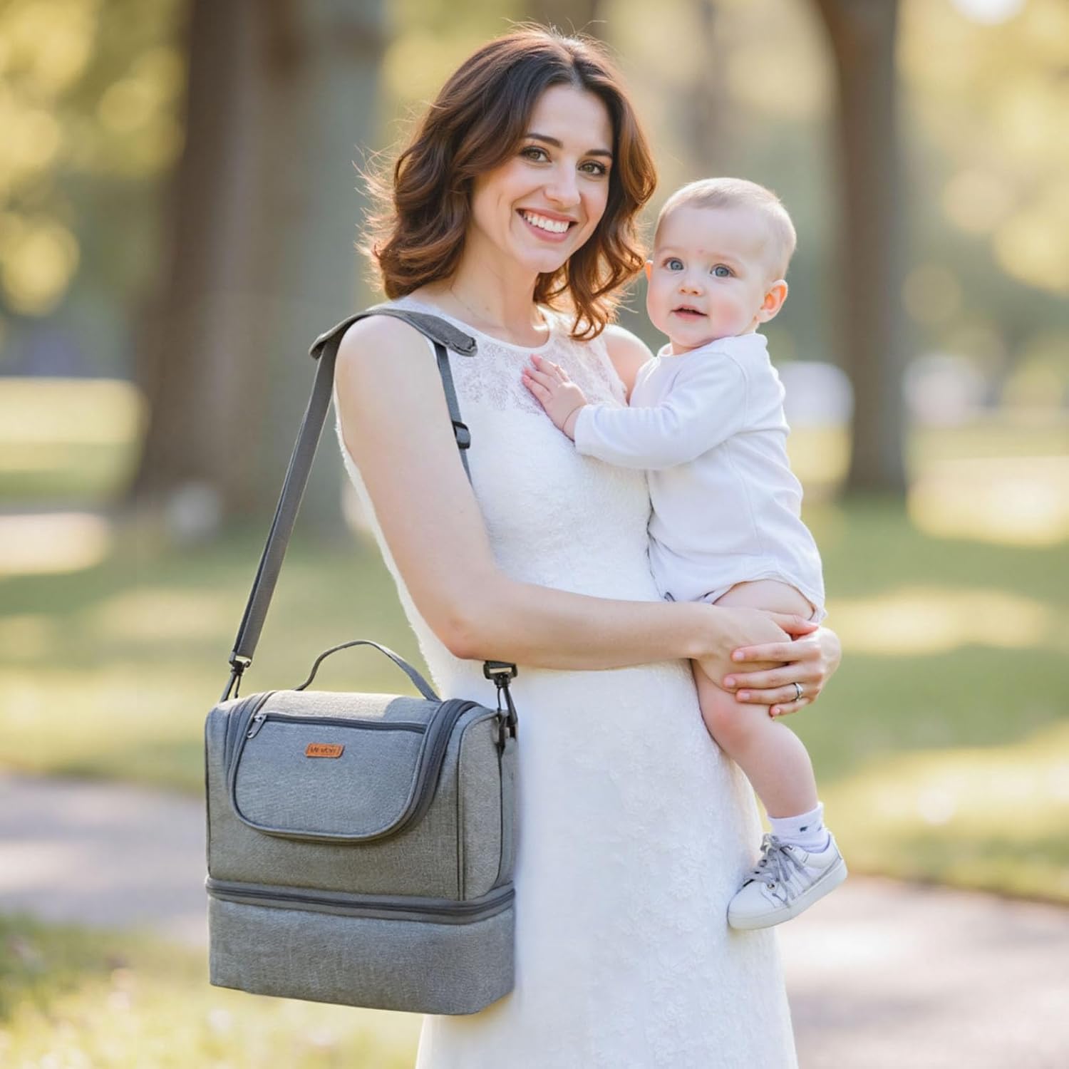 VEVOR Breast Pump Bag, Breast Feeding Bag with Ice Pack, Fits for S1/S2, Pumping Accessories & Breastmilk Storage, Portable Pump Carrying Case for Work, Travel and Family Use, Grey - Image 8