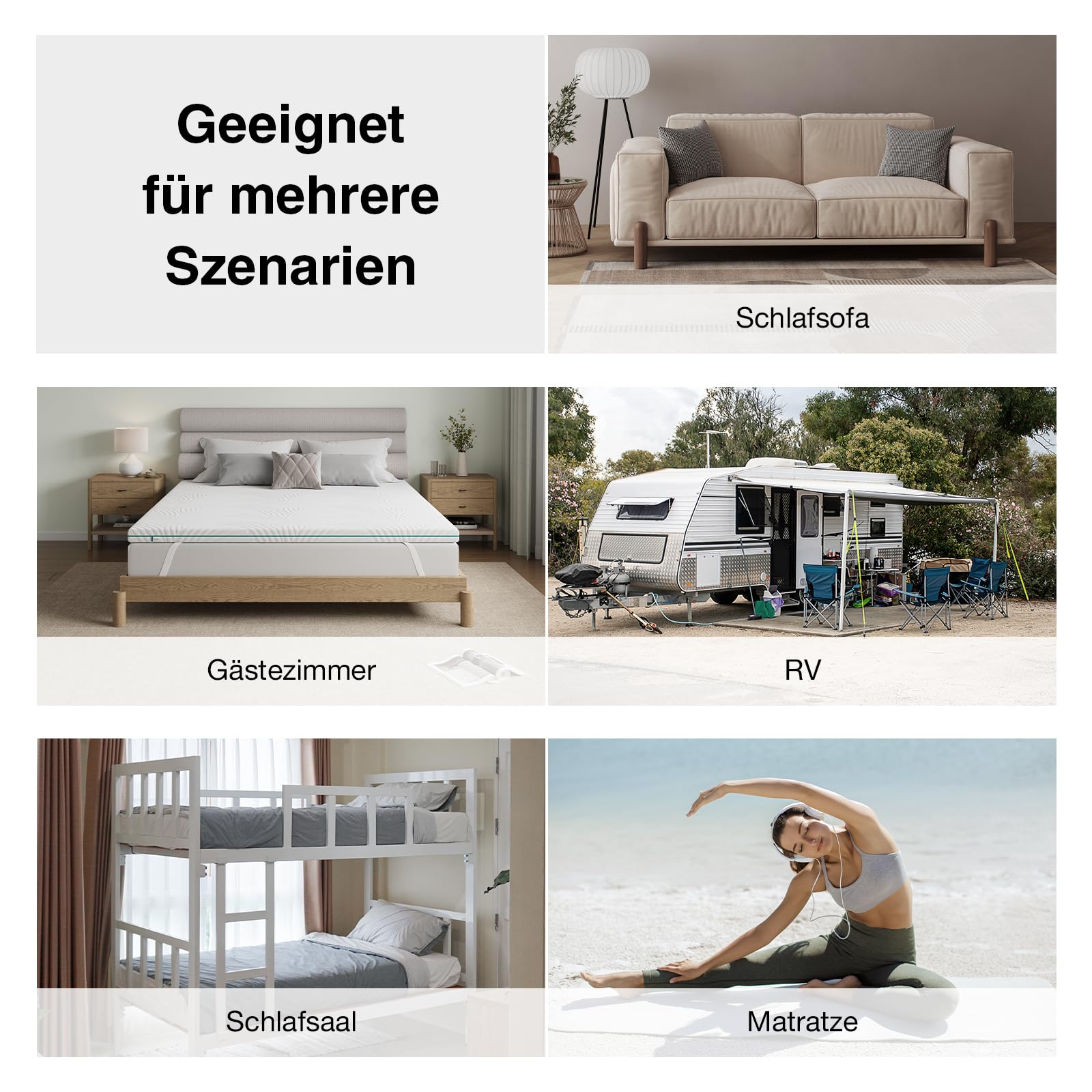 Novilla 7,5cm Matratzentopper 140x200cm Memory Foam – Kaltschaum Topper für Sofa, Bett, Boden, Gästebett, Wohnwagen – Schlafauflage weich & stützend – Waschbar mit Gummiband – Gel Topper