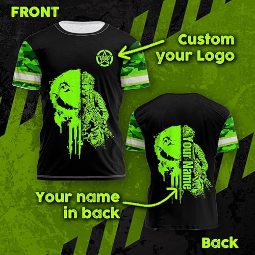 Miniatura 2 de Matedecor Camisa militar de alta visibilidad para hombres, camisas de seguridad, cintas reflectantes con nombre personalizado, ropa de trabajo para