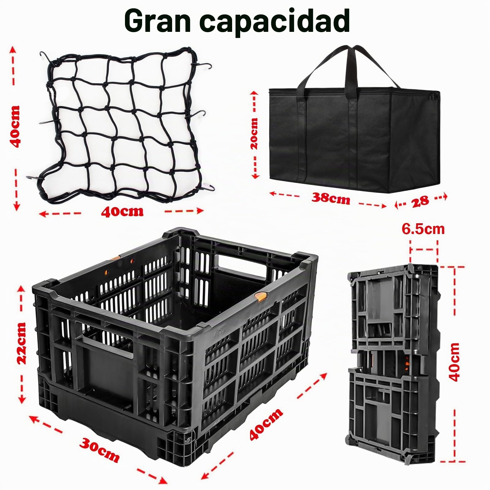 Cesta Bicicleta Delantera,Cestas Bicicletas Plegables,Bolsas Bicicletas Traseras,Desmontable,Multiusos,Fácil Instalar para Diferentes Bicicleta Plegable y Mountain Bike