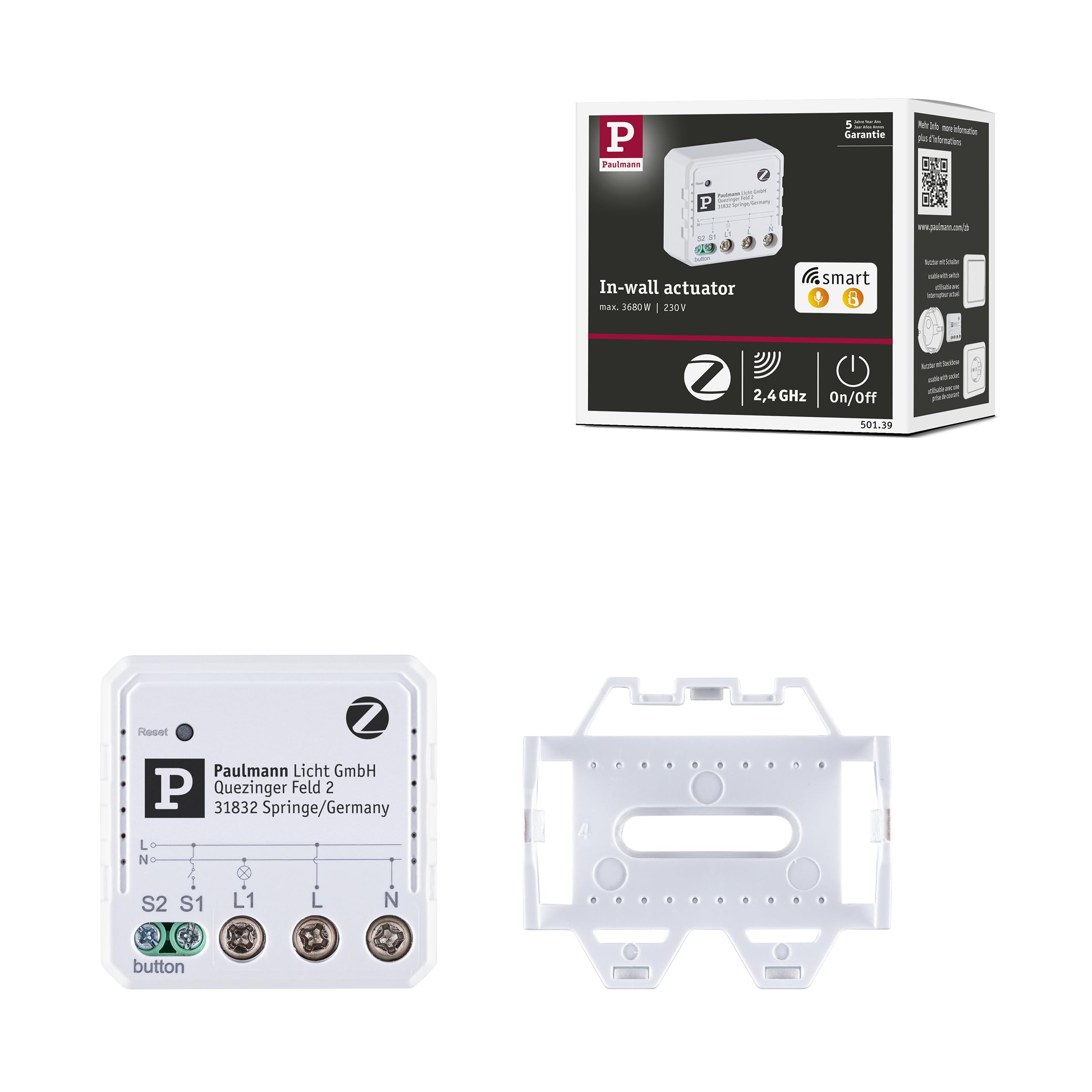 Paulmann SH ZB Flush-Mounted Actuator On/Off 230V max 300W 50139