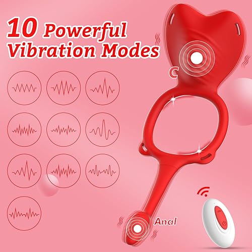 Miniatura 2 de Juguetes sexuales para parejas, vibrador portátil - bragas vibradoras con control remoto BDSM con 9 modos de vibración, anillo de pene con tapón