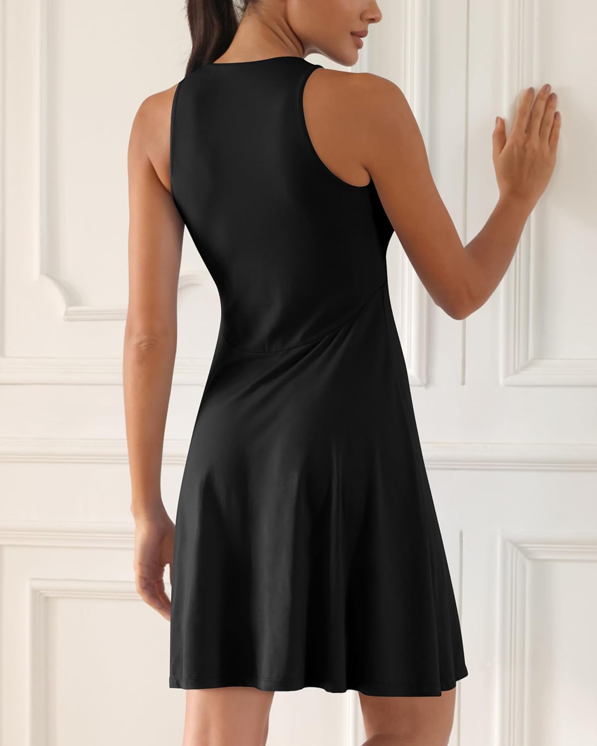 ODODOS Casual Flare Tank Dress for Women Summer Sleeveless Sundress Mini Skater Dress - Image 4