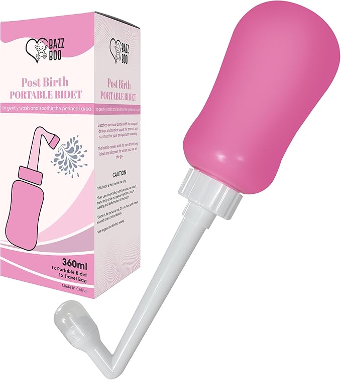 Postpartum Perineal Portable Bidet. Angled spout for Easy PostBirth