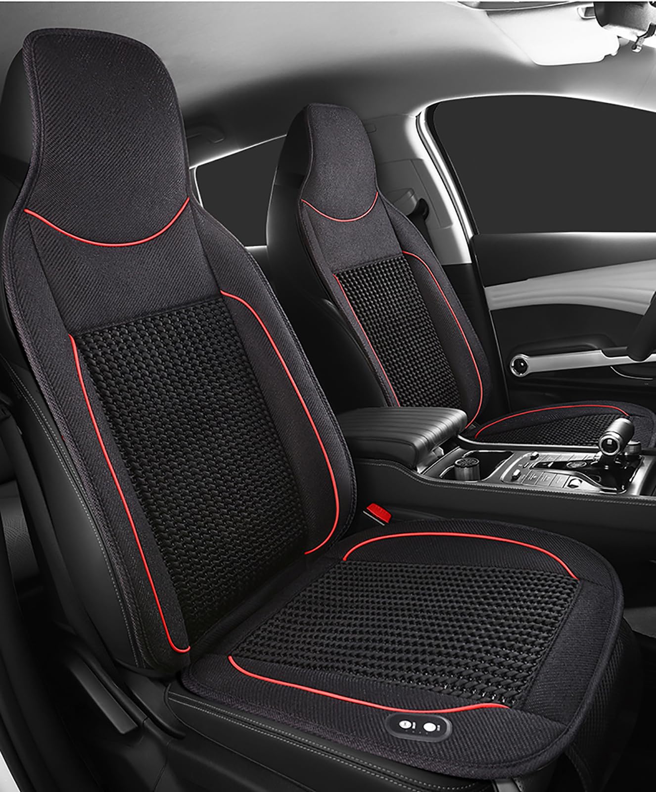 Masseur pour dossier voiture et coussin de siège ventilé à flux d'air réglable USB