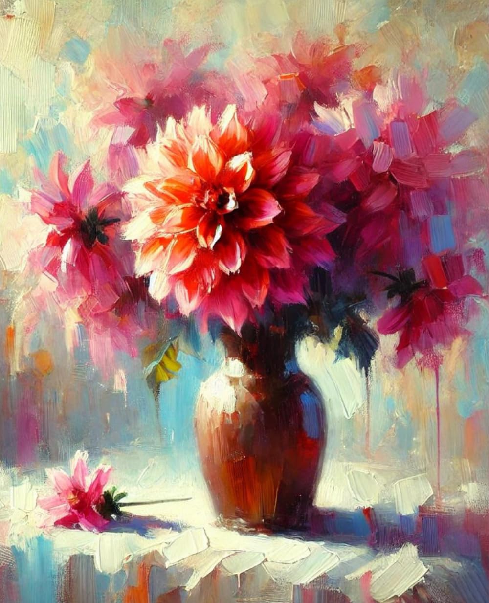 Dahlia Flower Notebook: 7.5 x 9.25 Inch Wide Ruled Floral Journal/Notepad for Women and Girls. 110 Pages.