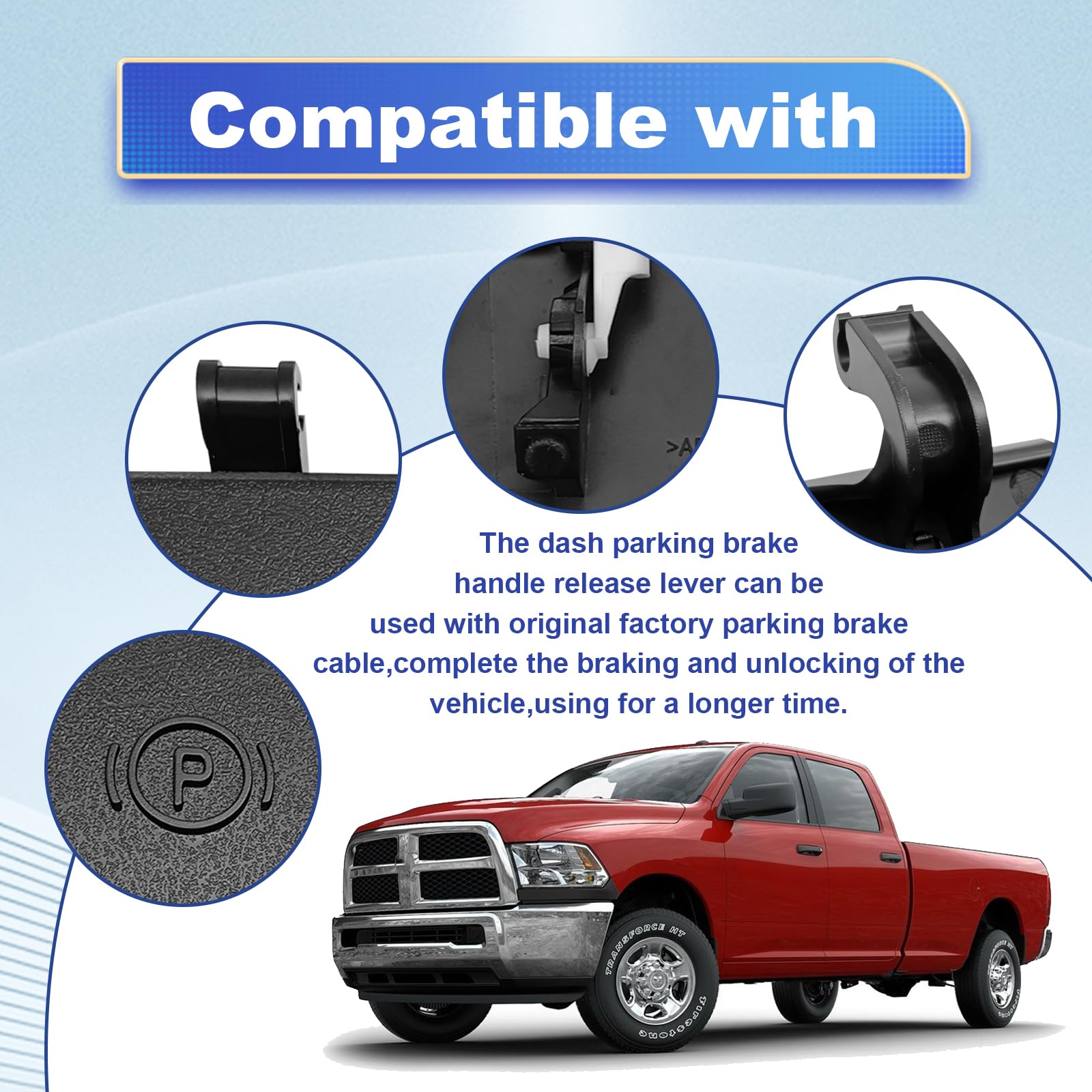 Stymart Parking Brake Lever Release Handle Compatible With Dodge Ram 1500 2500 3500 4500 5500 Truck, 74401 Automotive Replacement Parking Brake Lever