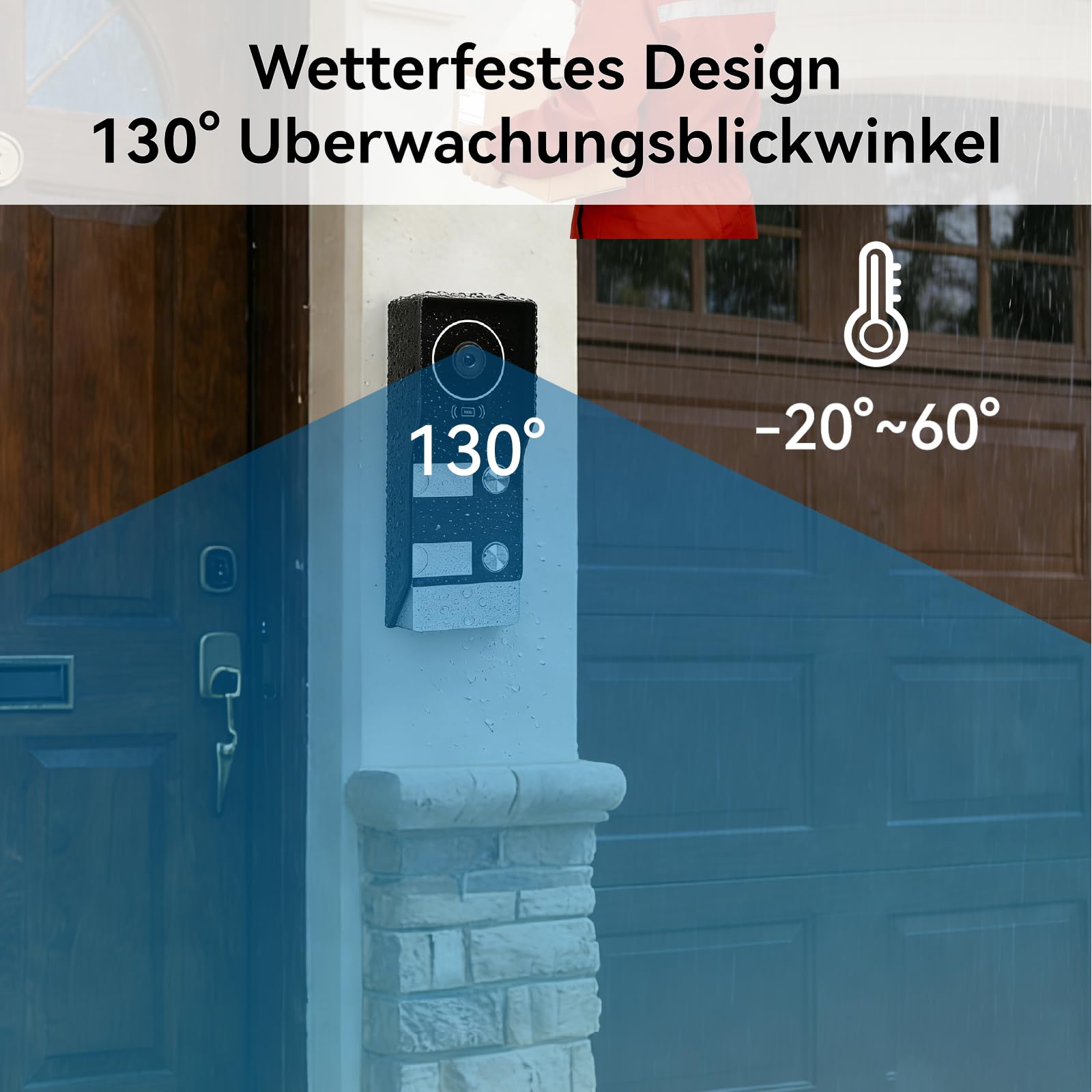 Video Türsprechanlage 2-Draht für 2 Familienhaus, 2X 7 Zoll Monitor & App - Smarte Video Türklingel mit Kamera & Gegensprechanlage, RFID, 2-Wege-Audio KW08-IP7-2F