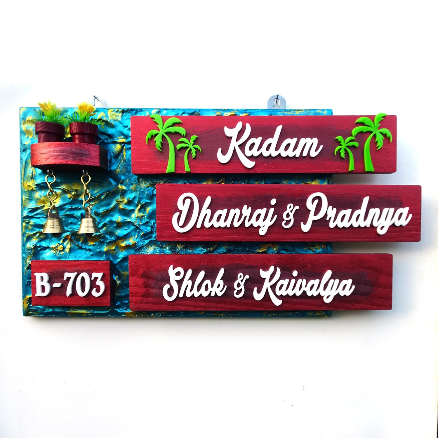 GiftSpot Wooden name plate for Home with nature theme and embossing acrylic letters (Sky Blue) (B0CK6NPMT1) Amazon Price History, Amazon Price Tracker