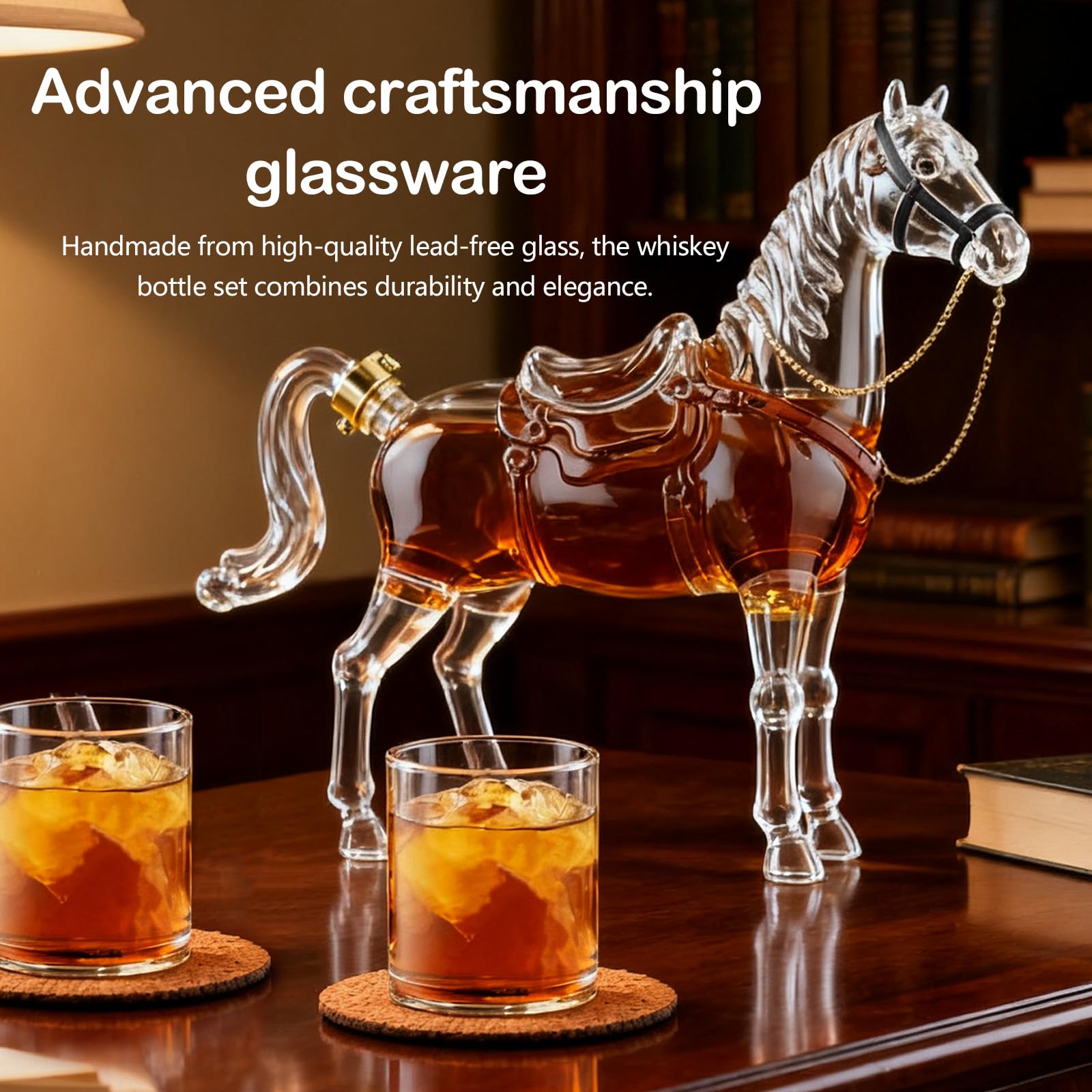 Decantador De Whisky, Set De Regalo De Whisky Para Hombres Decantadors De Whiskies Con Forma De Caballo Y 2 Vasos De Licor Set De Regalo Original Para Hombres Papá Esposo Novio