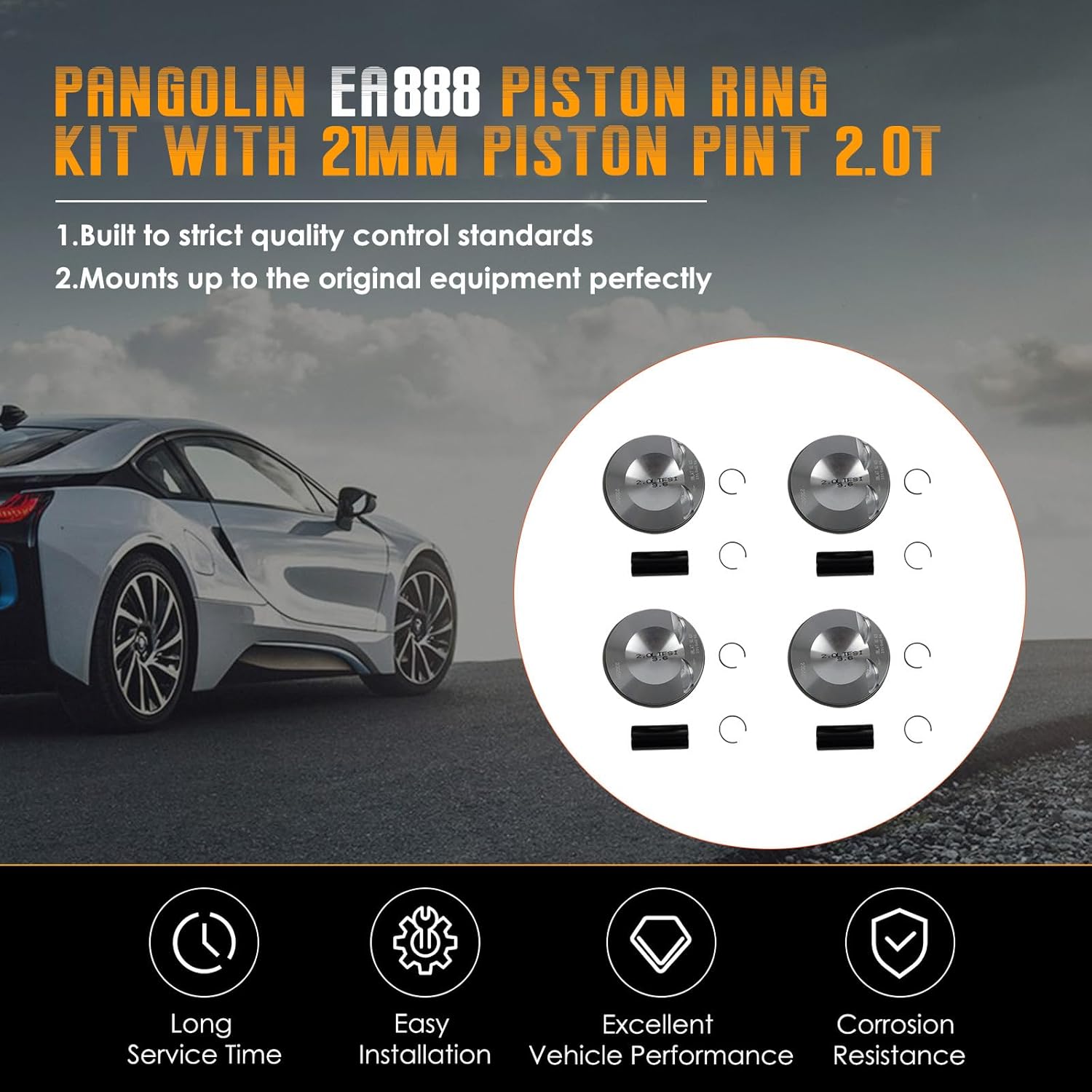 PANGOLIN EA888 Piston Rings Set (Piston Pin 21mm) for VW GTI Tiguan AUDI 2.0TFSI CAEB Aftermarket Parts