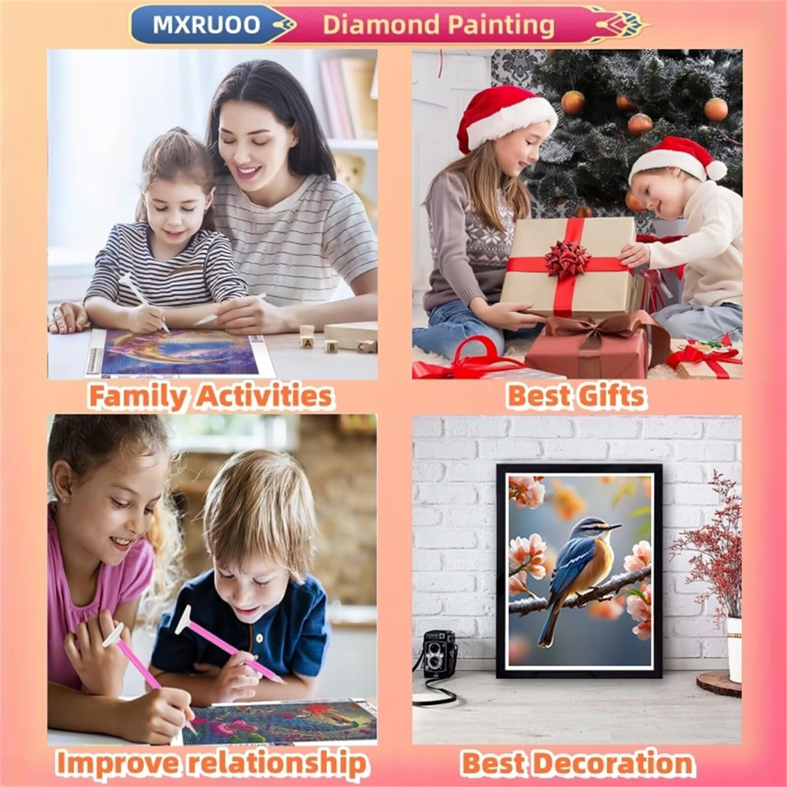 Diamond Painting Tiervogel, DIY 5D Weihnachten Diamond Painting Erwachsene, Diamant Painting Bilder Malen Nach Zahlen DIY Set Erwachsene, Diamond Painting Herbst für Home Wand Dekoration (80x110cm)-G0