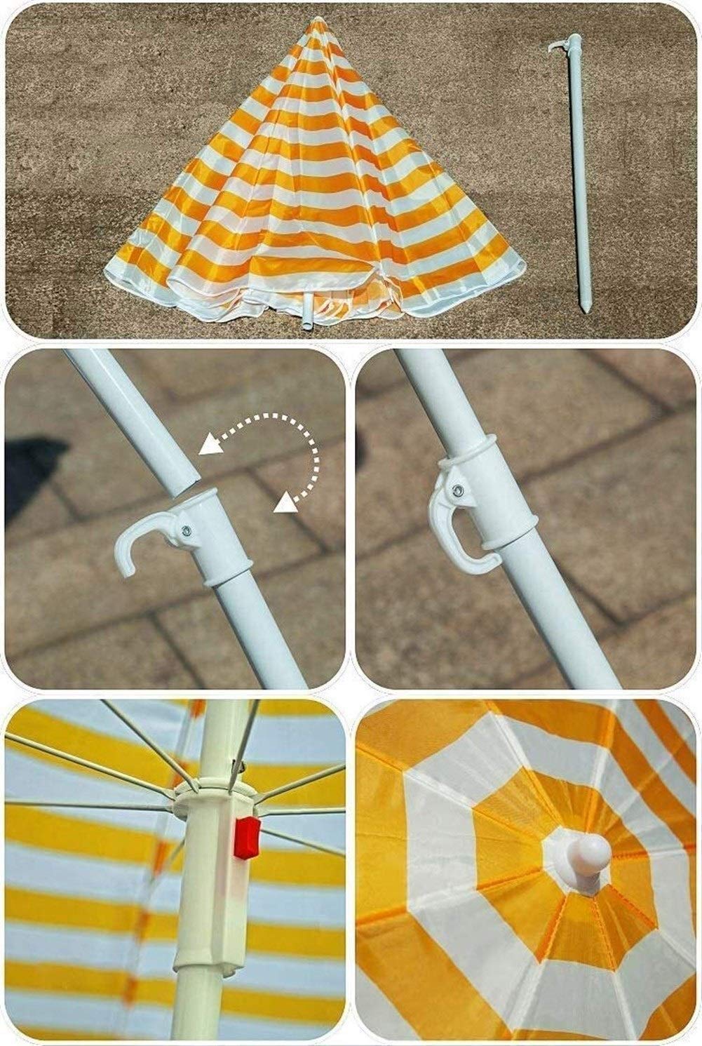 Ombrellone Da Tavolo Eurmax Con Manovella E Inclinazione, 8 Stecche, Tessuto Anti-UV E Impermeabile, Per Esterni