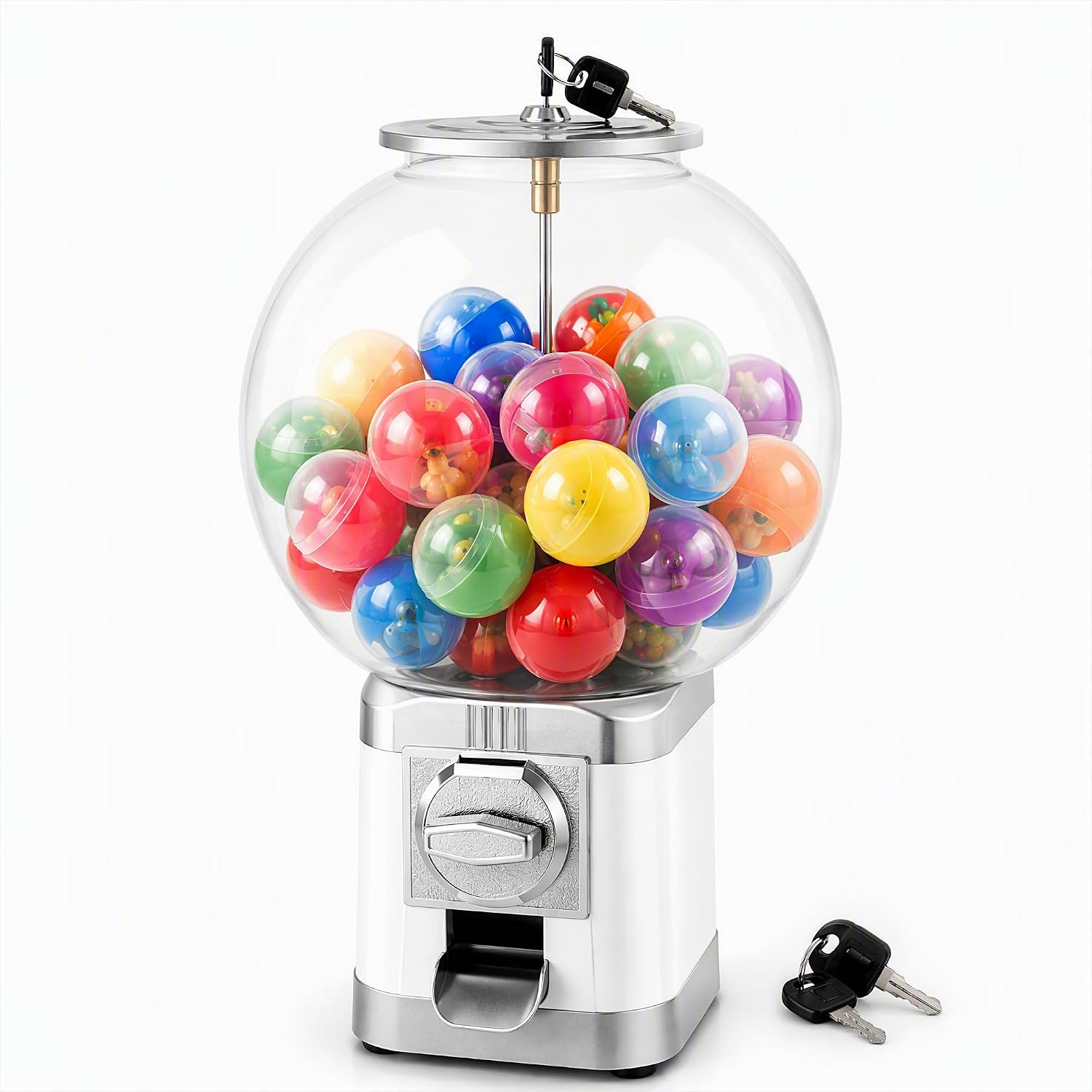 Capsule Vending Machine, Toy Dispenser, Prize Machine, White