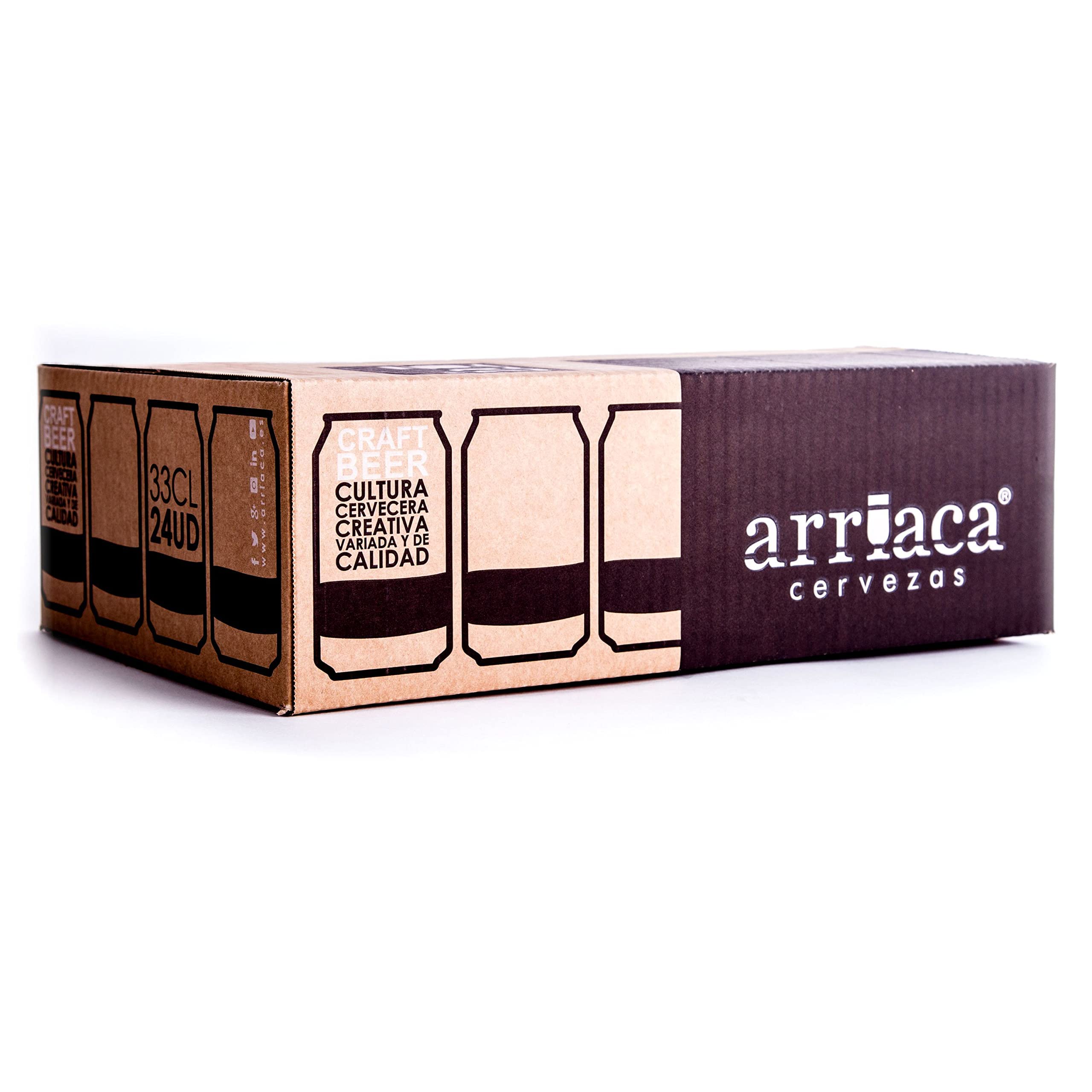 Cerveza Artesana Arriaca Pack Degustación "De Todo un Poco" 4 RUBIA + 4 TRIGO + 4 SESSION IPA + 4 IPA + 4 IMPERIAL RED IPA + 4 PORTER (Lata 24 x 33cl)