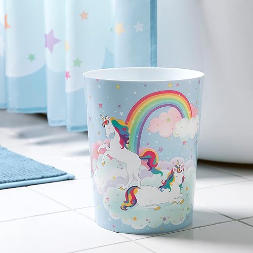 Miniatura 6 de Colección de baño de unicornio y arco iris de 5 piezas cortina de ducha dispensador de jabón soporte para cepillo de dientes vaso y papelera de