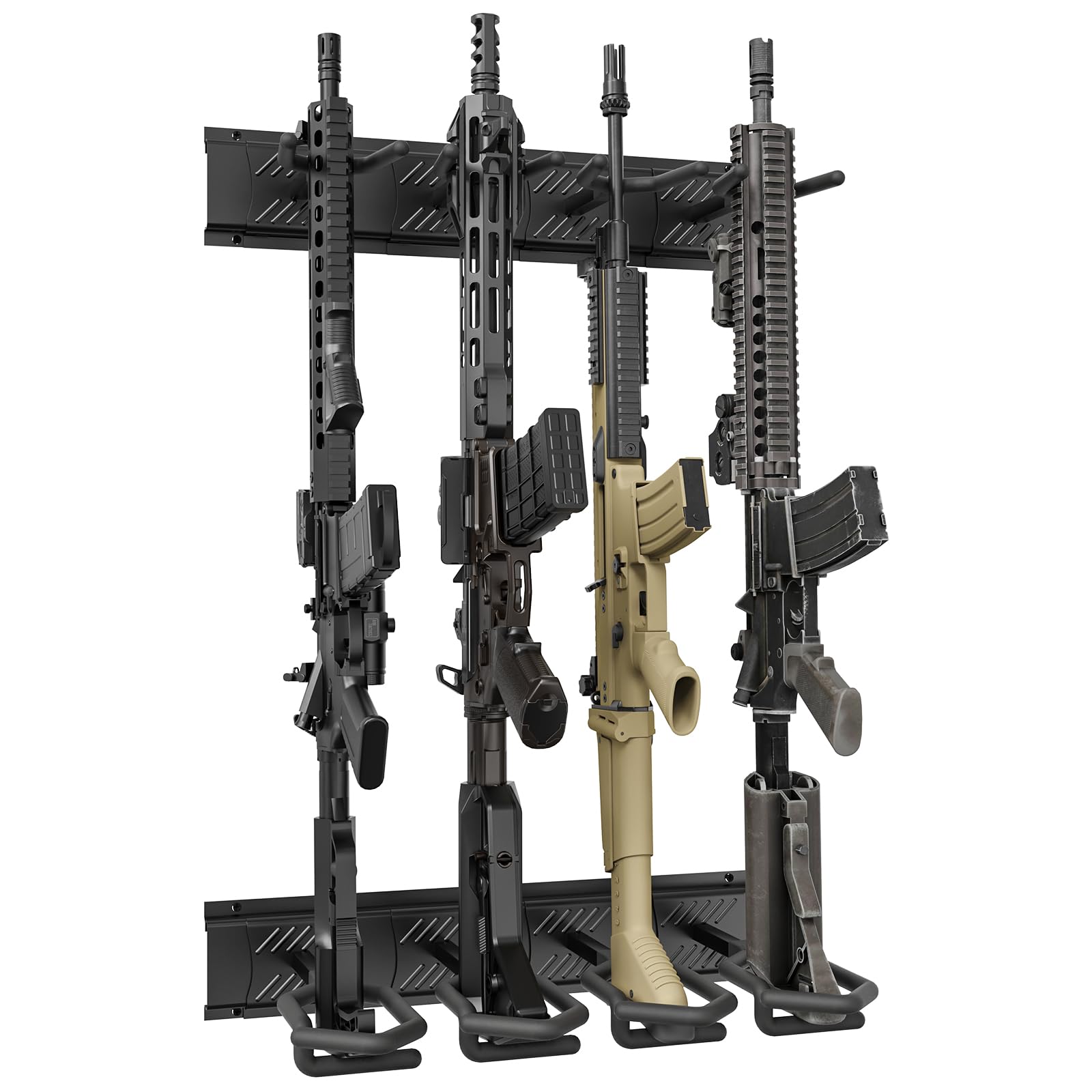 Nonkky Gun Rack for Wall, Indoor Gun Racks Wall Mount, Adjustable Rifle-Rack Heavy Duty Steel Vertical 4/6/8/12-Slots, Shotgun Wall Mounted Closet Display Stand