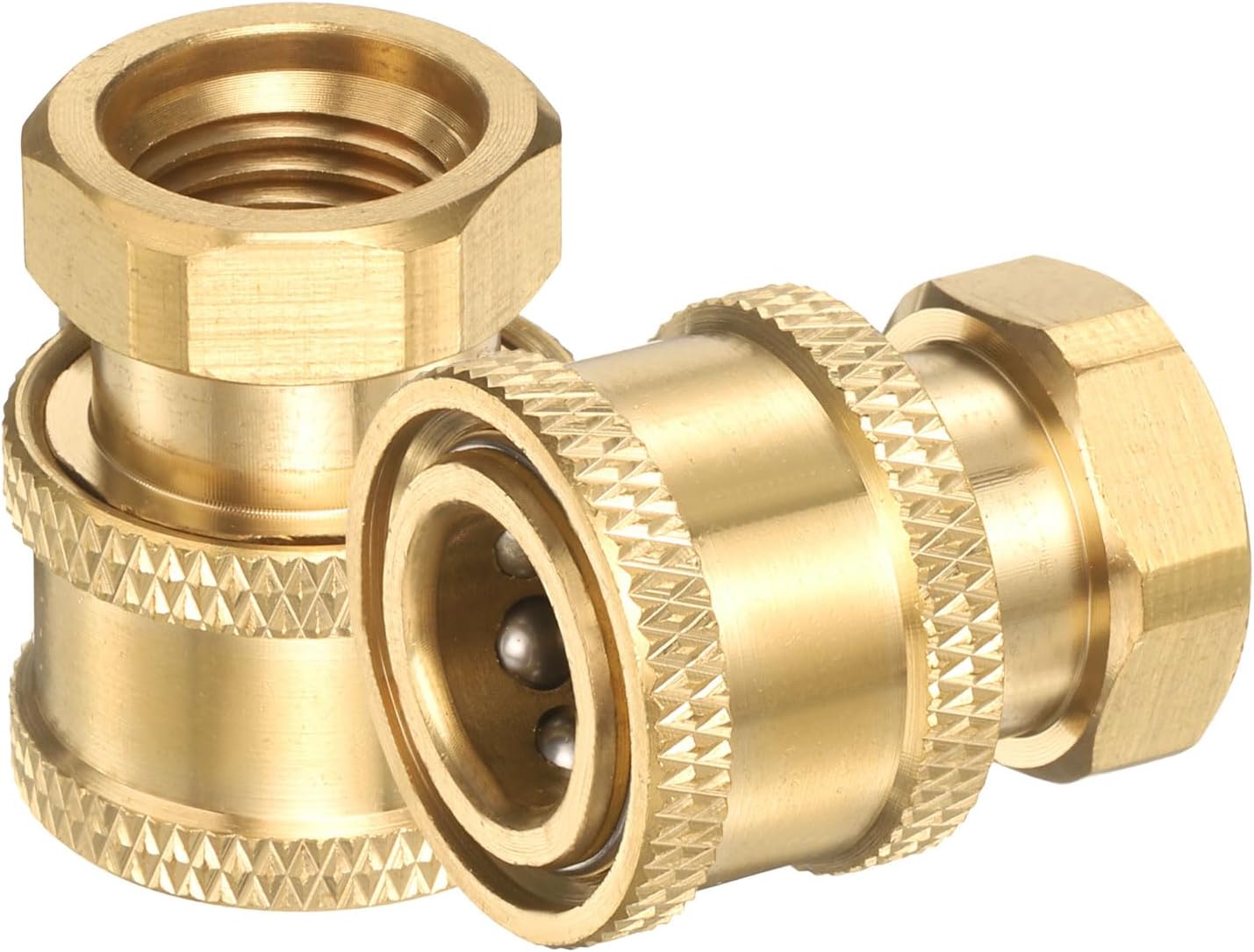 uxcell 2Pcs Pressure Washer Adapter, 1/4" Female Quick Plug to M22 Female Quick Connect Fittings Brass Swivel Adapter for Pressure Power Washers Hose