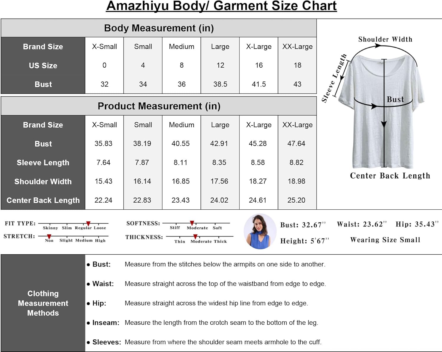 Amazhiyu Women's 100% Linen Knit T-Shirt Short Sleeve Basic Tee Summer - Image 6
