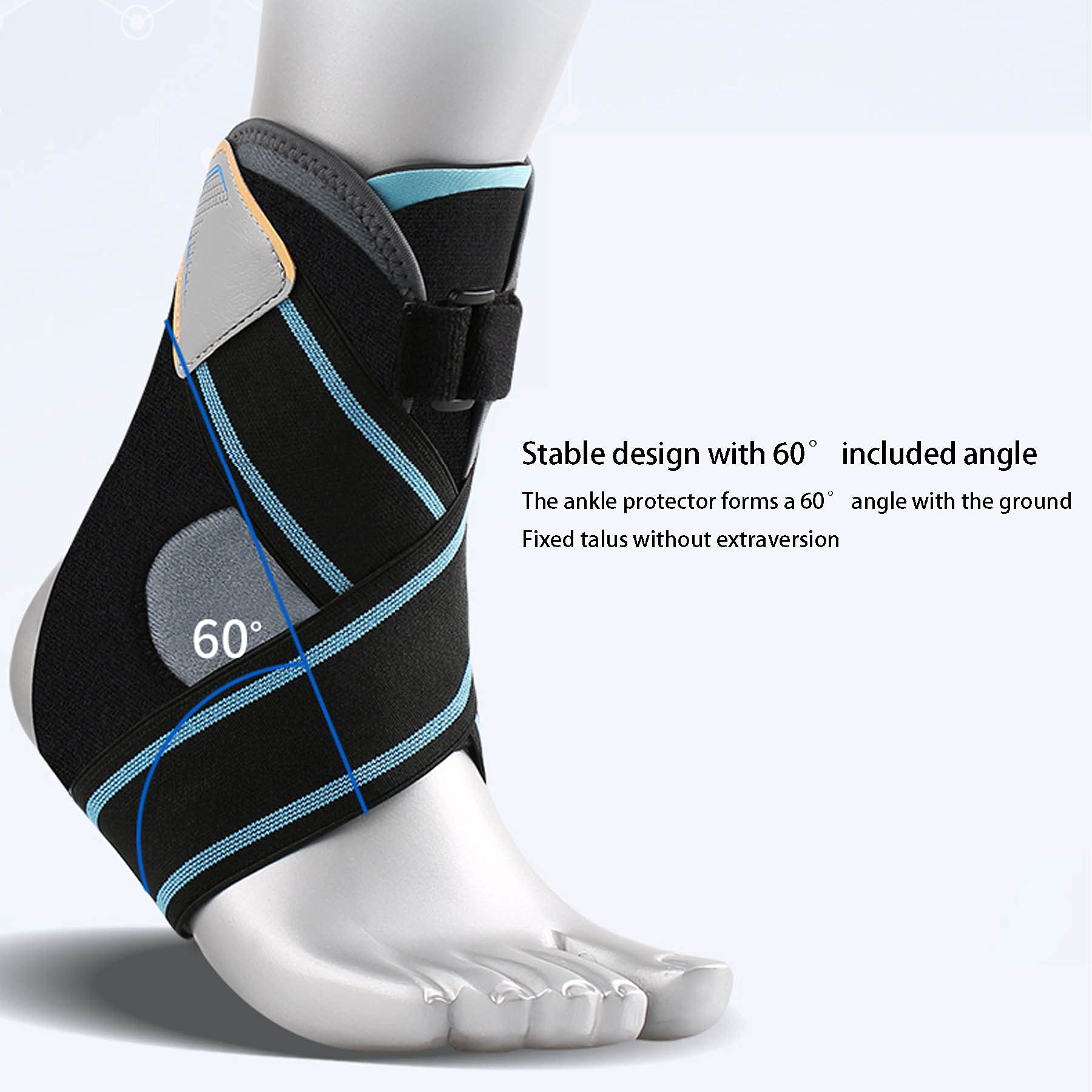 Soporte para Tobillo Soporte Interior Exterior para Aliviar el Dolor Recuperación de Lesiones Tendinitis Esguince Sguince Soporte Posoperatorio con Yeso Protección ​contra Lesiones,Lager