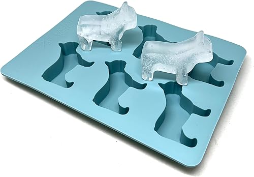 Bandeja grande para cubitos de hielo y molde de golosinas de bulldog francés, 6 moldes en forma de francés, sin BPA y resistente al calor, molde de