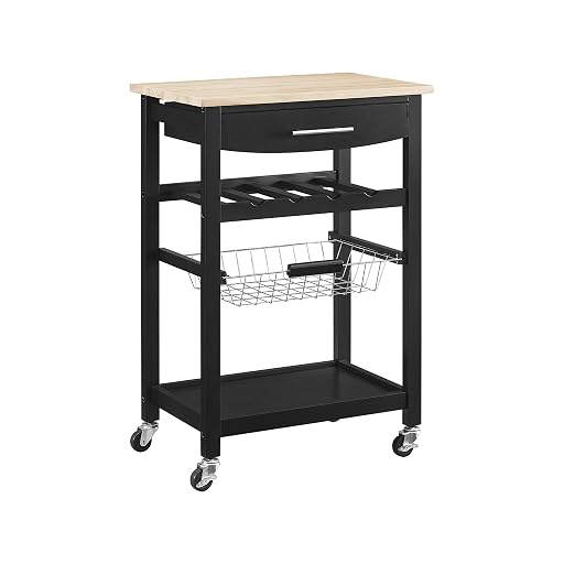 Ravenna Home Kitchen Cart with Bottle Storage