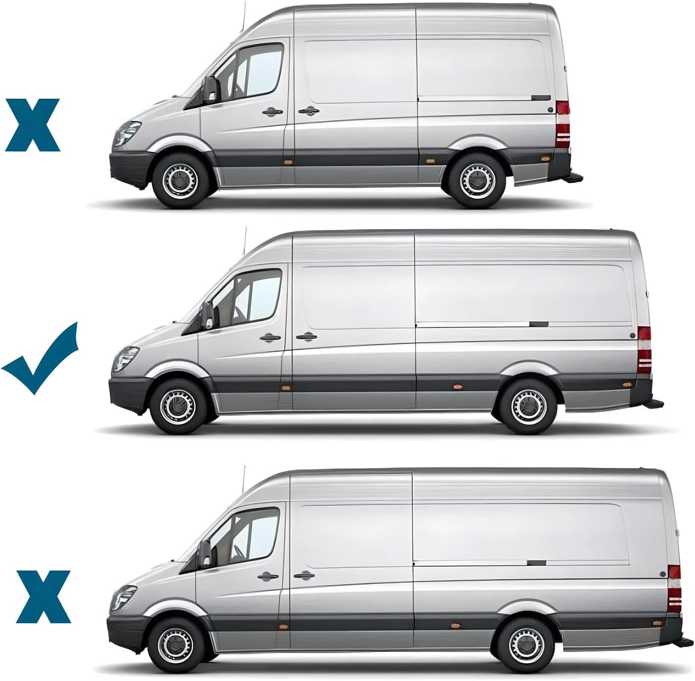 MP&PV Rear Wing Moulding Trim Left Right Side Exterior Body Panel Replacement for Mercedes Van Sprinter W906 W909 2006 -, for VW Crafter 2006-2016 OE 9066901582,9066901682 (Left&Right)