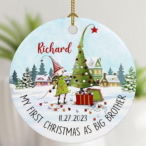 Miniatura 9 de Adorno de Navidad con texto en inglés My First Christmas As Mom, adorno personalizado para árbol de Navidad para mamá y bebé, regalo para mamá