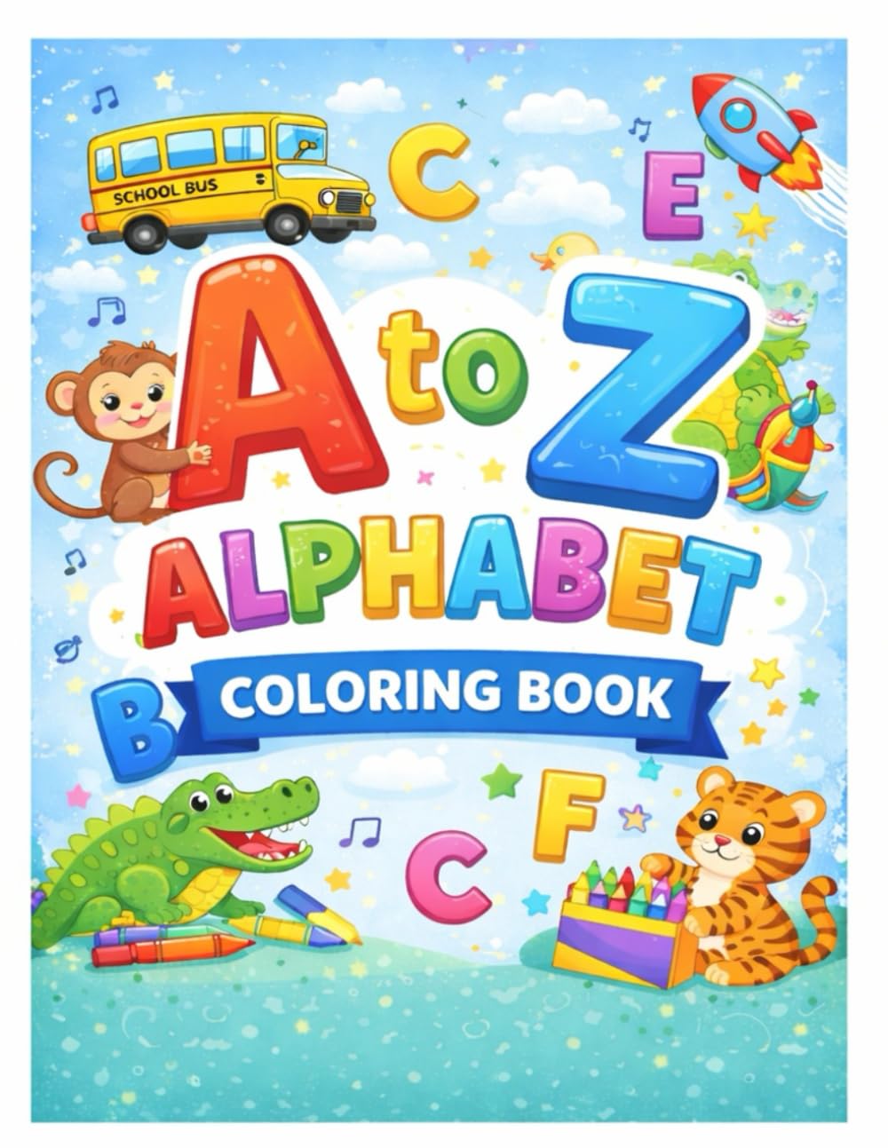 Alphabet Coloring book: Fun and easy Alphabet Coloring pages for Toddlers and Preschoolers Age 2-5
