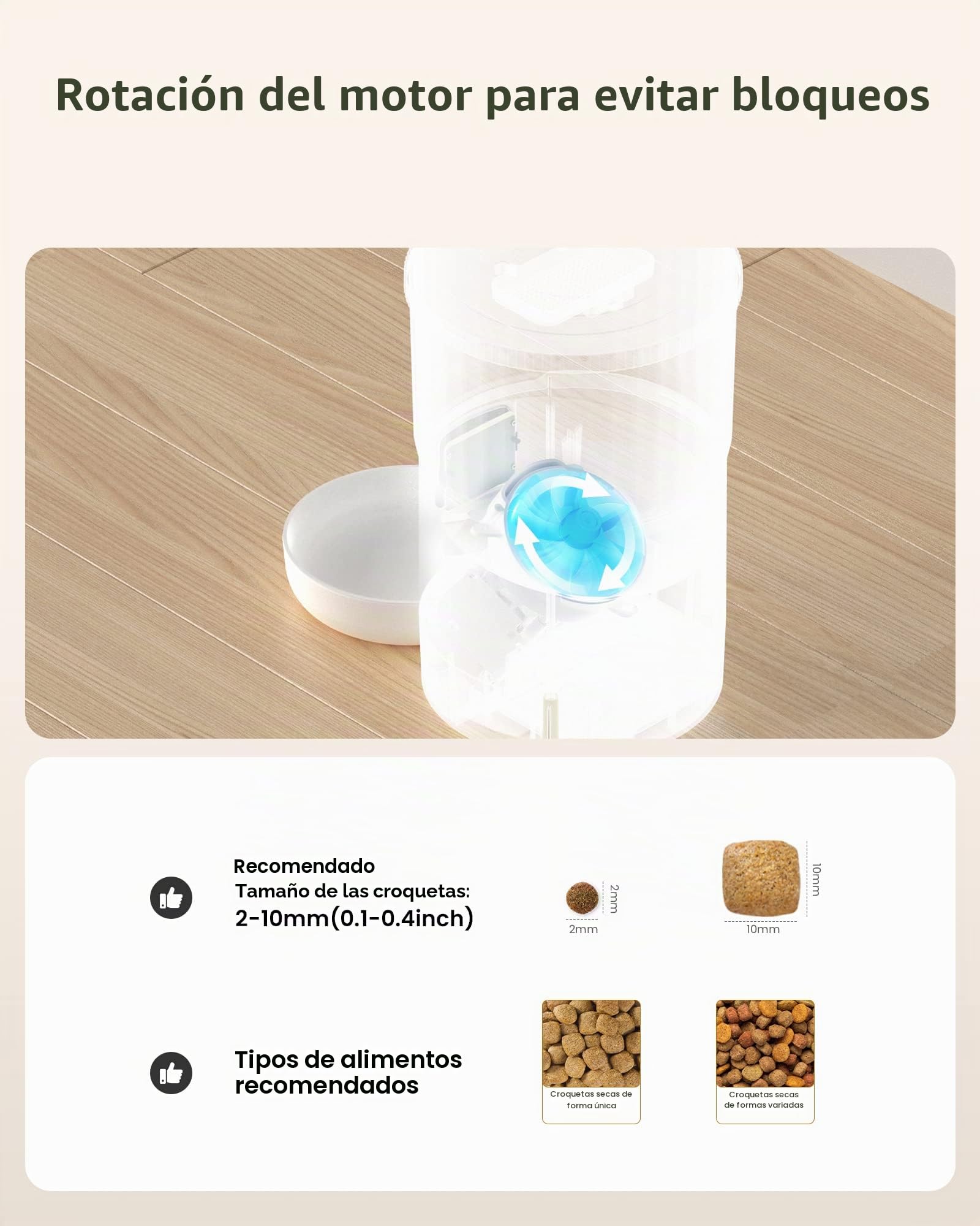 UIOOQ Comedero Gato Automatico WiFi, 4L Dispensador Comida para Perro/Gato con Grabación 10s,Programa Personalizado de Alimentación Automática,10Comidas Diarias,Tapa de Cierre Giratoria,Blanco