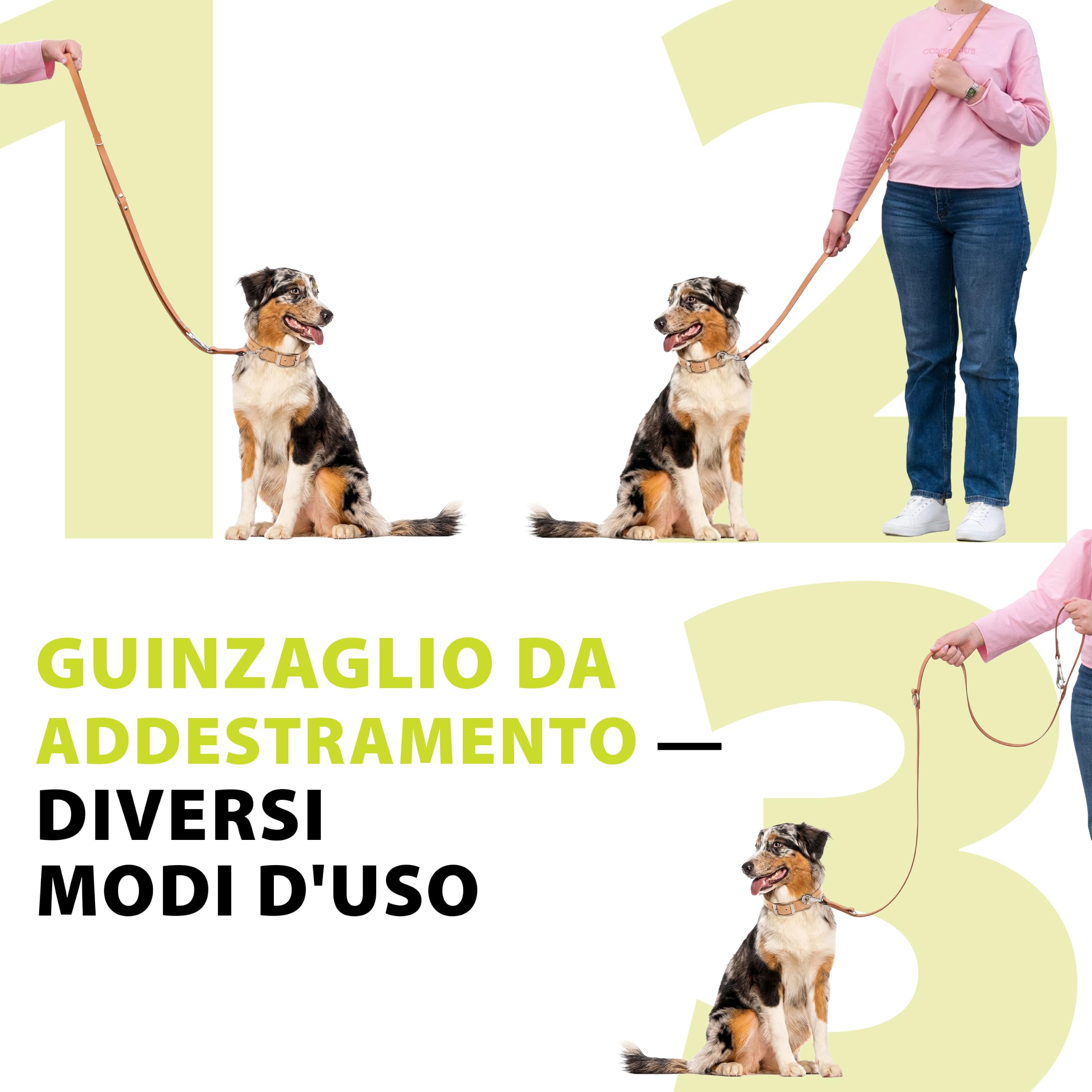 Ferplast Guinzaglio per Cani Guinzaglio per addestramento cane cani in cuoio nero o naturale