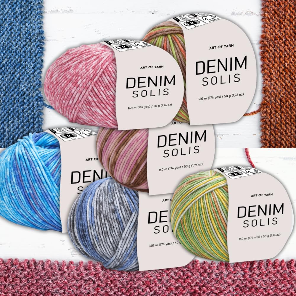 Amazon.co.jp: Art of Yarn デニム ソリス 多彩な糸 綿55%、ポリ