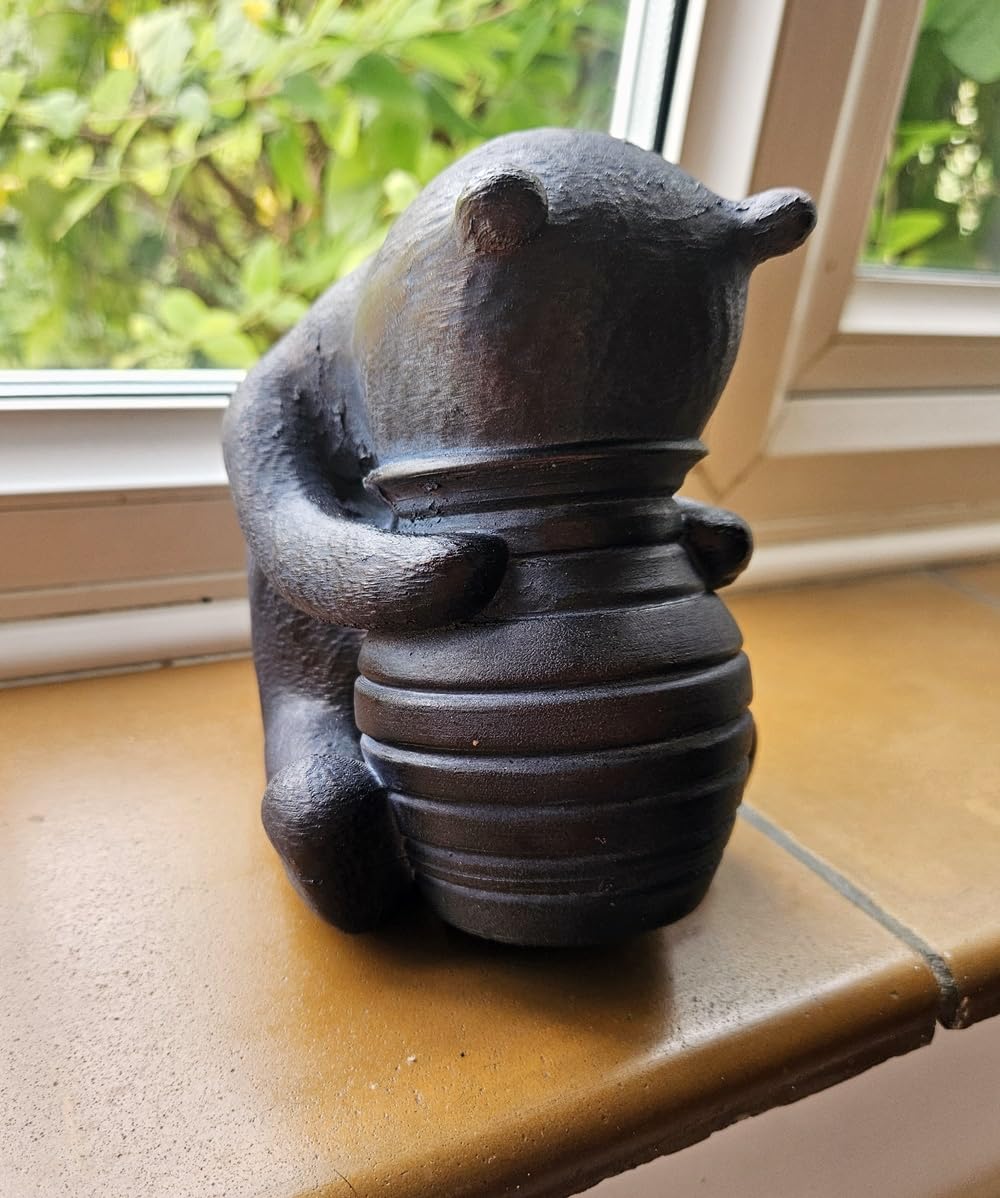 Inspirational Gifting 15cm tall Winnie-the-Pooh Ornament Sculpture for your home or garden in antique bronze hand finish - Image 4