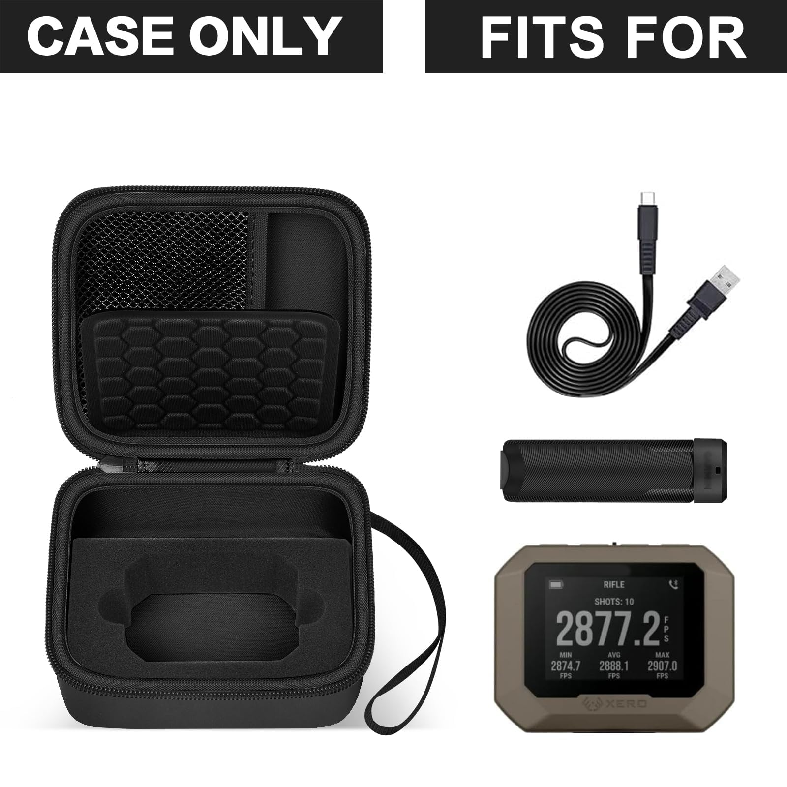 Étui Compatible avec Garmin Xero C1 Pro Compact Chronographe pour Prise de Vue à Distance, Sac pour Adaptateur de Charge USB, Cube et Autres Accessoires (boîte Uniquement)