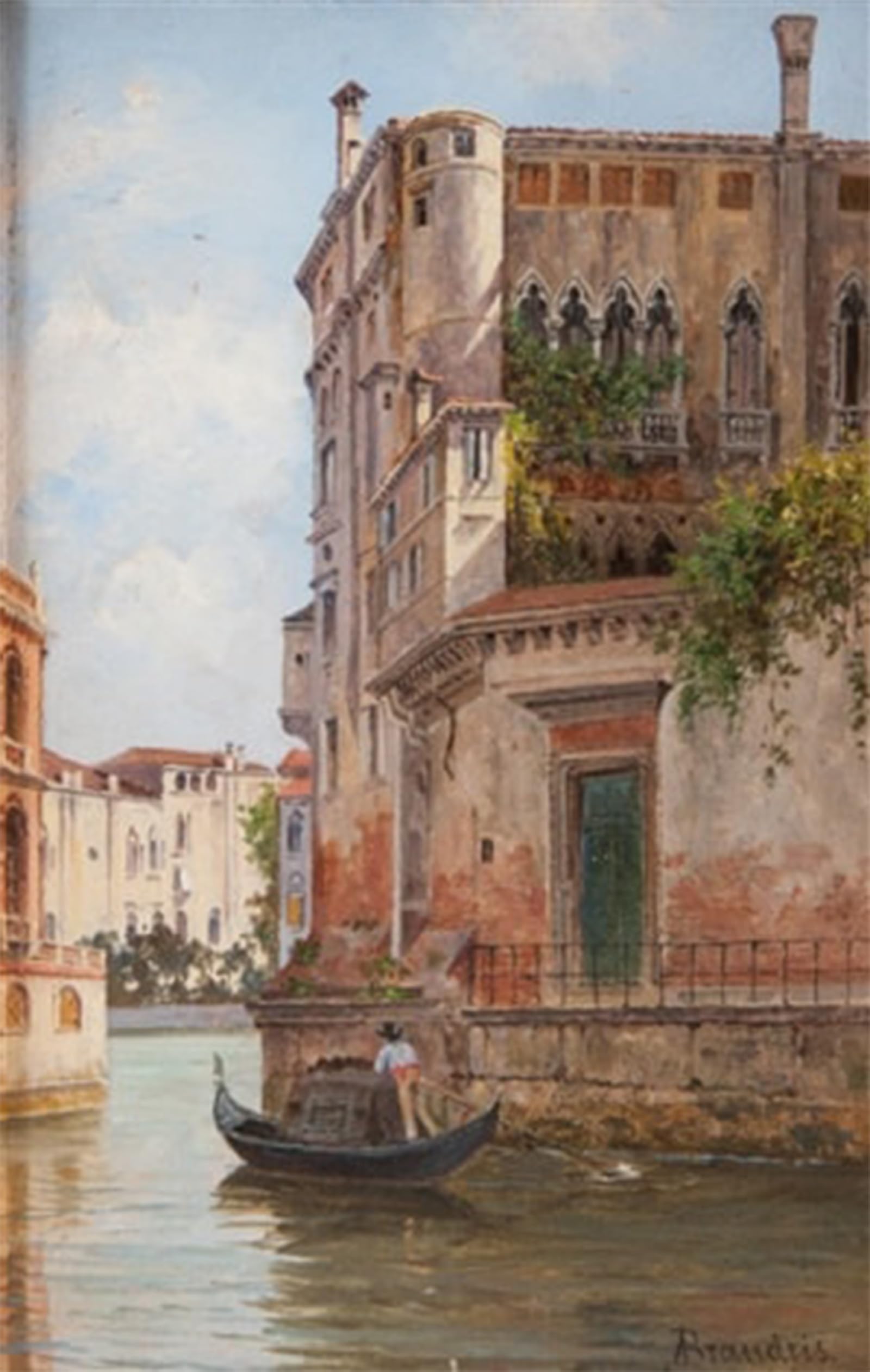 SERENDIPITP Vintage Picture Print on Canvas Wall Art Poster Palazzo Contarini Venice by Antonietta Brandeis Artwork Print Poster for Wall Decor 60x90cm