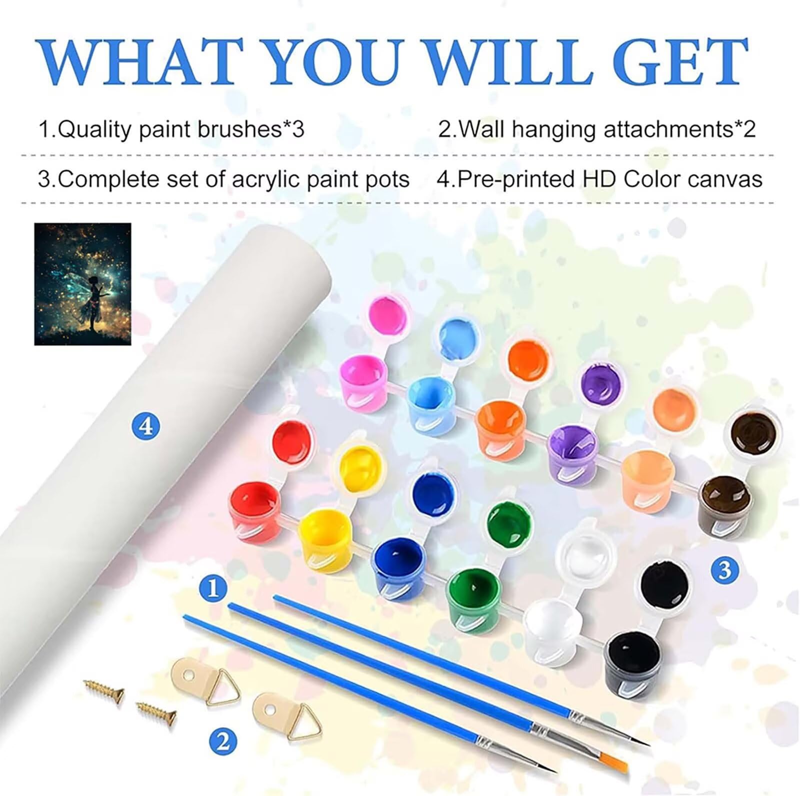 Elf Malowanie po numerach, dla dorosłych, do malowania po numerach, dla dorosłych, gwiaździste niebo, DIY, rękodzieło, akrylowy pigment, zestaw do rysowania ze pędzlami, hobby dla kobiet, dekoracja