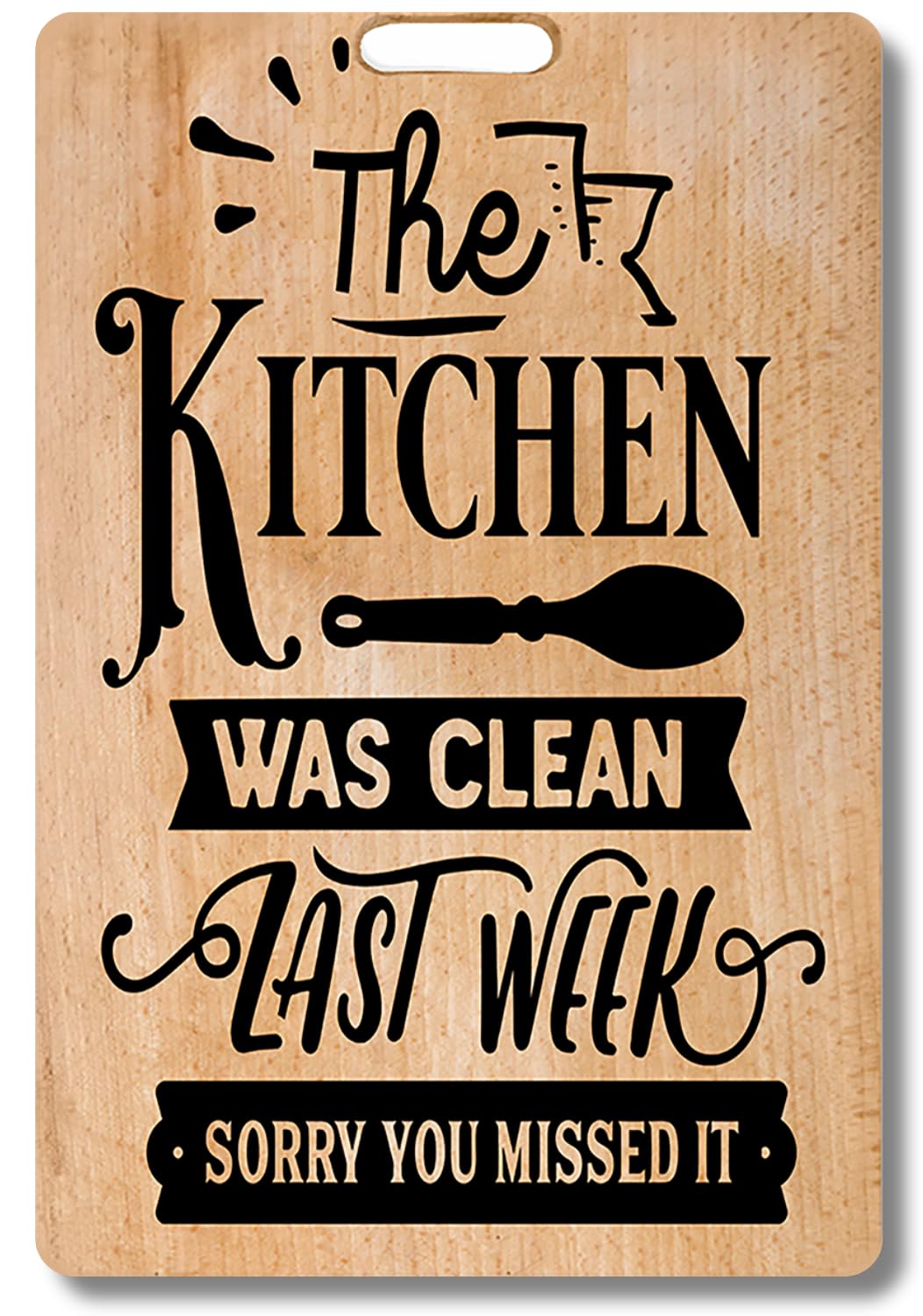 Kitchen Décor Metal Sign for Home - Metal Plaque With Wood Effect Design for Cooking, Housewarming Gifts, Café, B&B, House, Hotels & Restaurants - Indoor/Outdoor - 20cm x 30cm (Kitchen Was Clean)