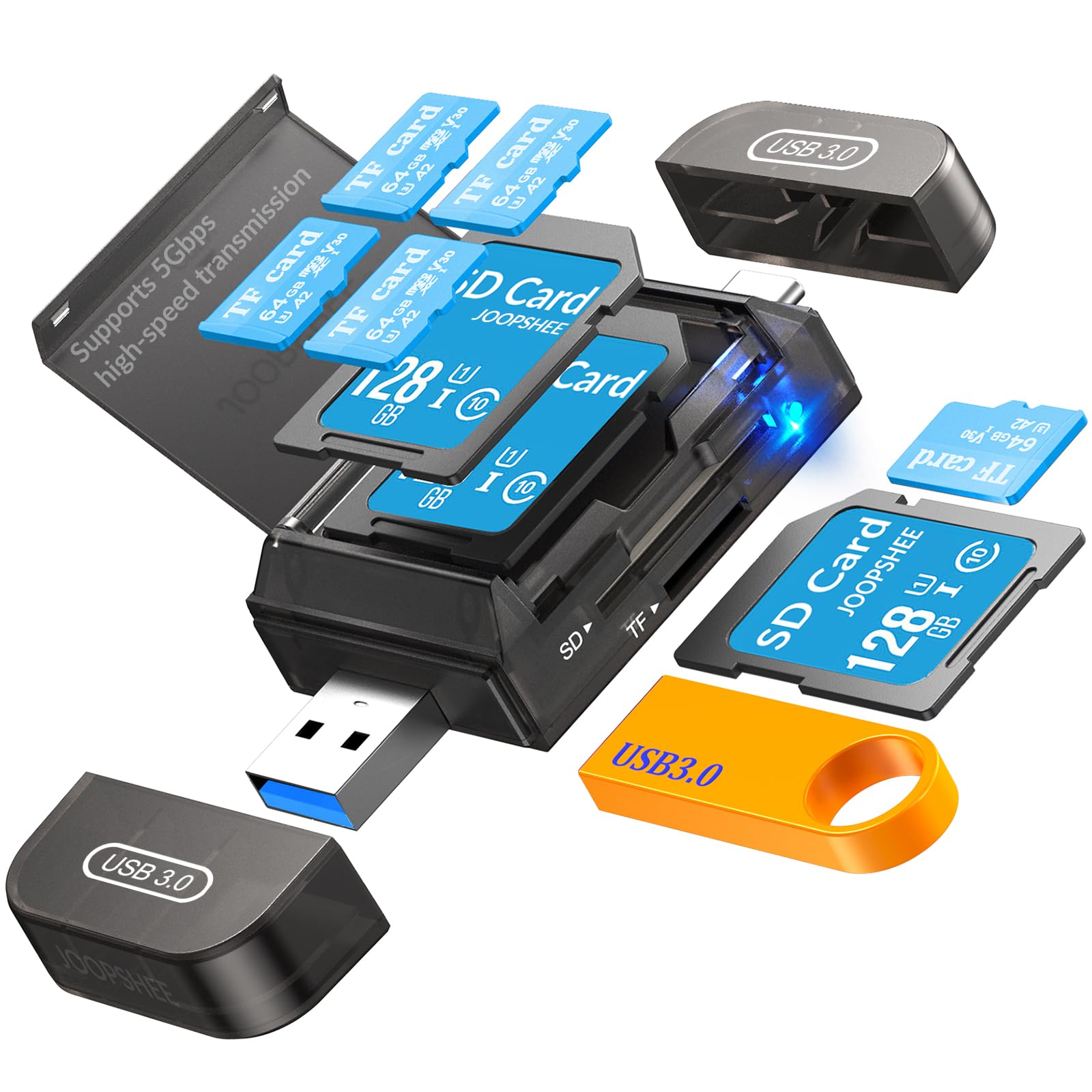 SD-Kartenleser USB C, Hochgeschwindigkeits-Dual-Slots USB 3.0 Typ C auf Micro SD-Kartenadapter für MicroSD SDHC SDXC, kompatibel mit PC, Computer, MacBook, Laptop, Pad, Telefon Pro/Pro Max