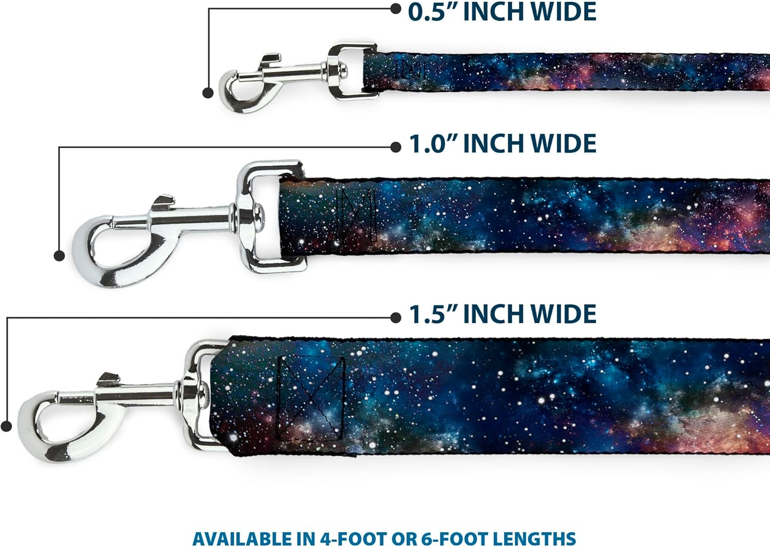 Dog Leash Space Dust Collage 6 Feet Long 1.0 Inch Wide