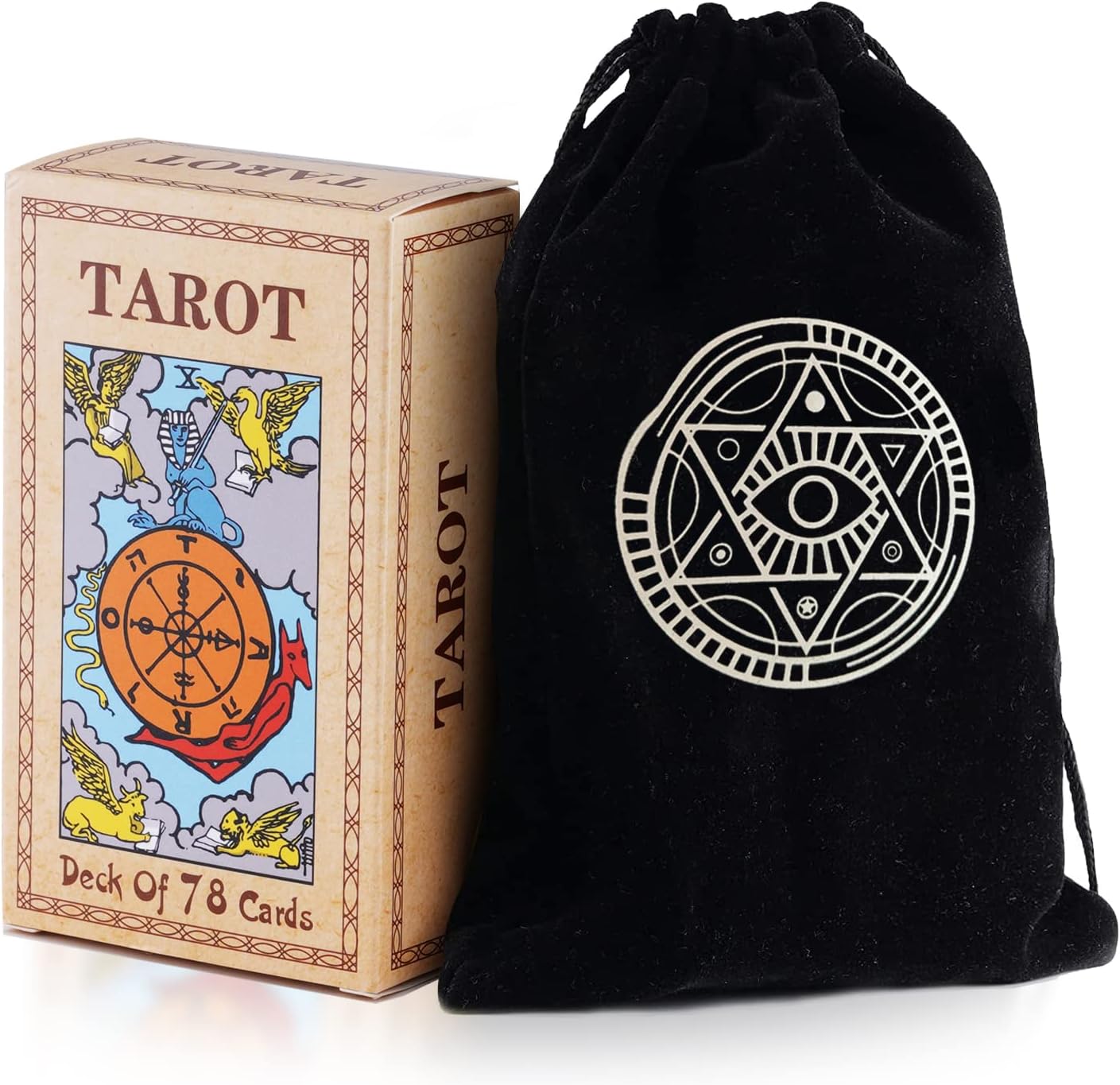 Unilive Tarot Cards Deck with Guidebook & Black Velvet Bag,Original Classic Tarot Card for Beginners