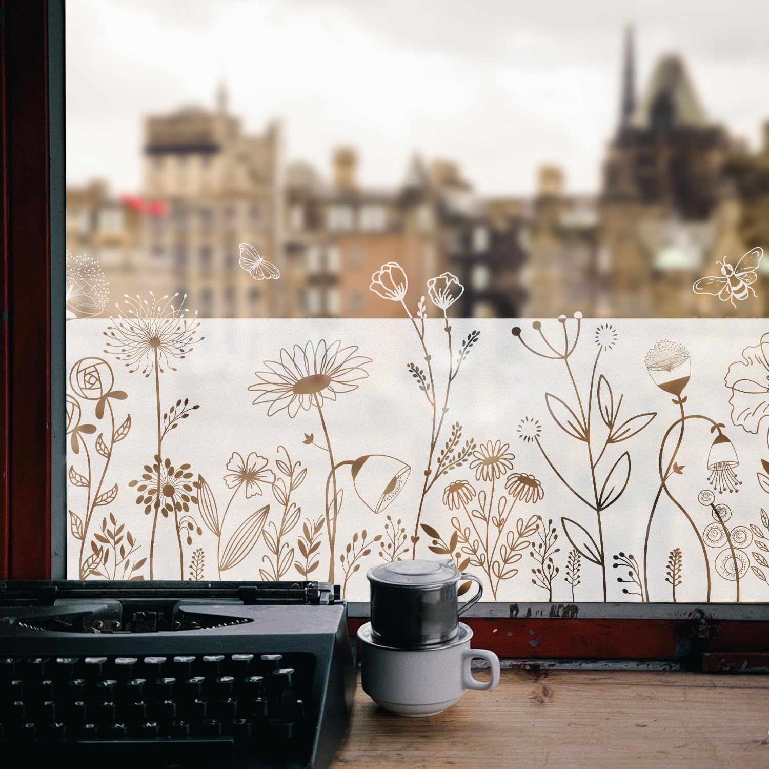 Chicskin Window Film Privacy for Glass Windows Pure White Vintage Frosted Window Film - Image 3