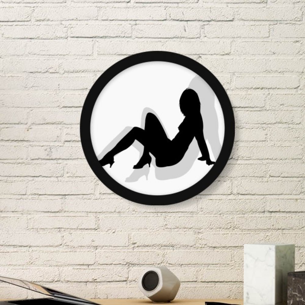 Art peinture cadre photo ronde en bois avec silhouette de femme noire