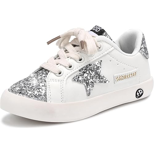 Girls Sneakers Glitter Tennis Shoes Lightweight Non-Slip Running Walking Shoes for Toddler/Little Kid/Big Kid