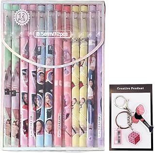 🎁 FREEBIE: JNZAEK 12pcs Azul Bolígrafo borrable B-P-Con llavero Bolígrafo borrable de la Amistad Unisex – B-P Regalo Creativo Para Co…