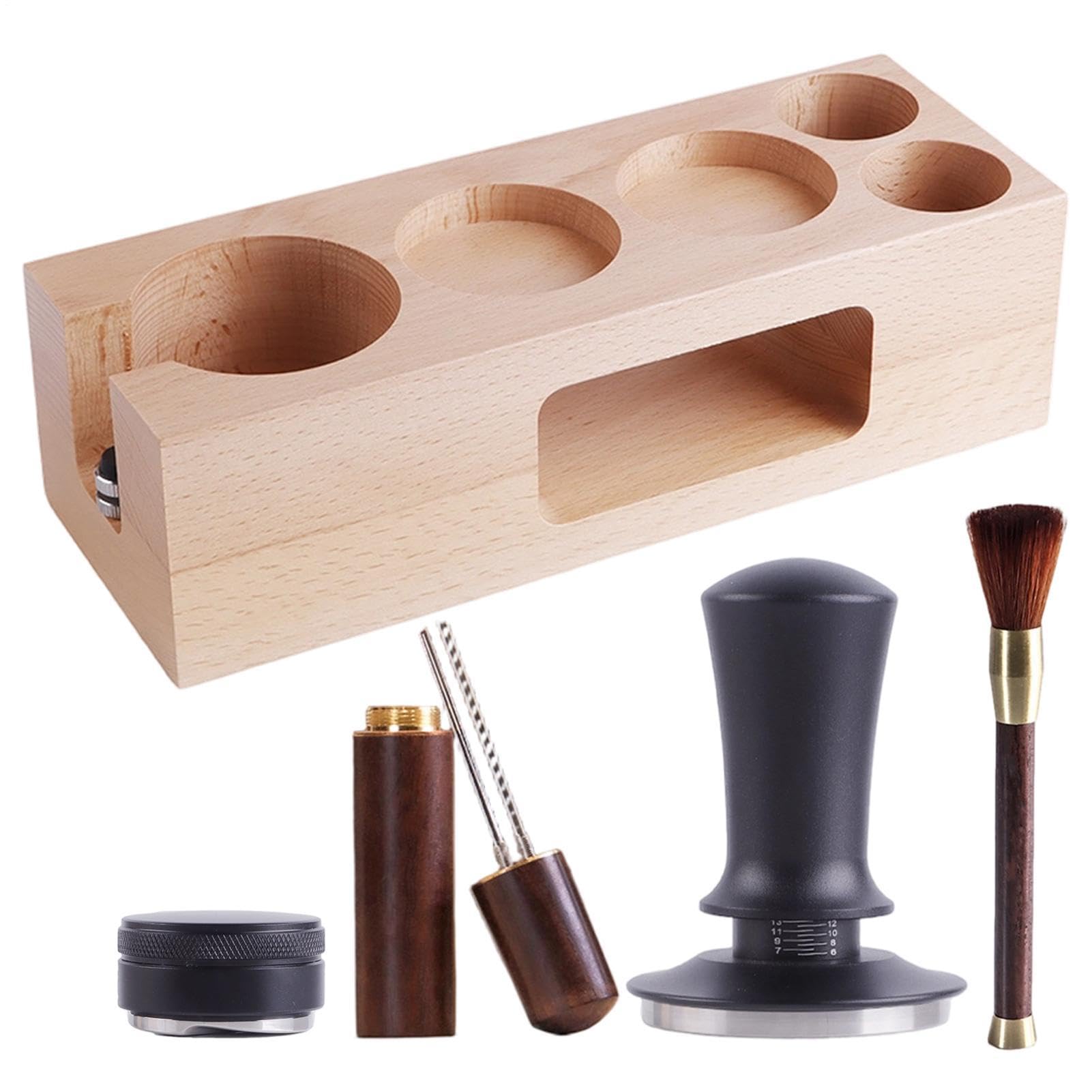 Juego de Tamper Herramienta distribuidora universal antideslizante de 5 | Kit de Accesorios para Estación de Prensado para Hogar Cocina Barra Mostrador Tienda Oficina Cafetería