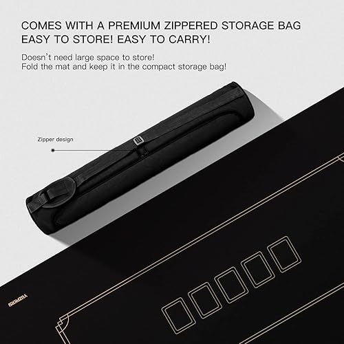 Miniatura 5 de YUZPKRSI Texas Hold'em - Tapete de póquer para 6 jugadores, repelente al agua, portátil, con bolsas de transporte gruesas para juegos de póquer, 47