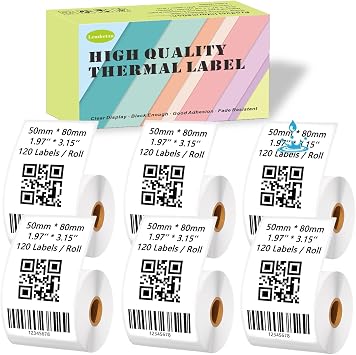 50mm x 80mm Thermal Labels Compatible for Supvan T50M Pro, Phomemo M110, Label Maker Tape Refill, Weatherproof & Tear-Resistant Thermal Stickers 720Pcs