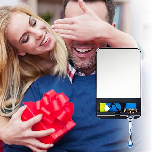 Miniatura 2 de TAILI Espejo de ducha sin niebla para afeitarse con soporte para afeitar, espejo sin niebla, espejo de ducha con succión de ducha, espejo de baño