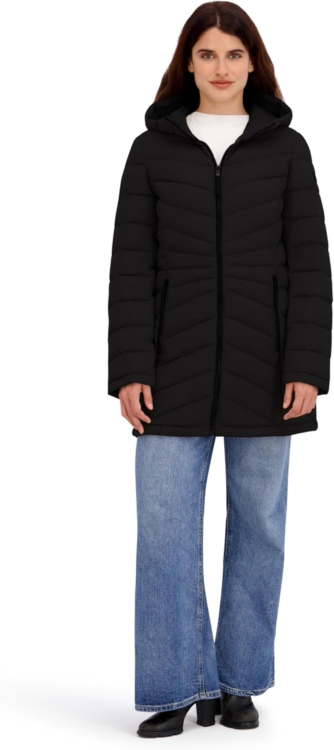 HFX Women's Mid-weight Puffer Jacket – Water-resistant, 4-way Stretch Fabric Insulated Coat - Image 2